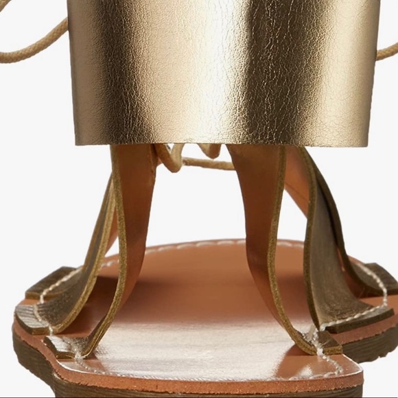 🌟 New Gold Gladiator Lace Up Sandals 🌟 - Picture 6 of 8